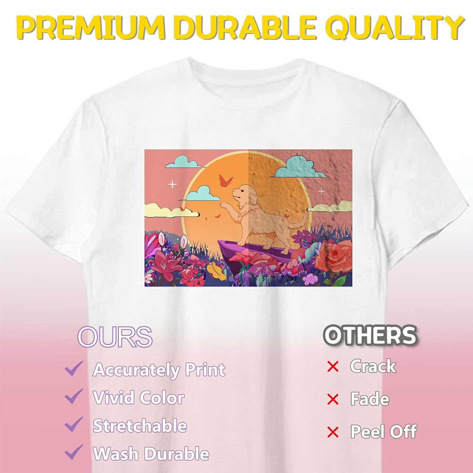 5 folhas de papel de transferê - Printable Heat Transfer Vinyl avaliação e preço