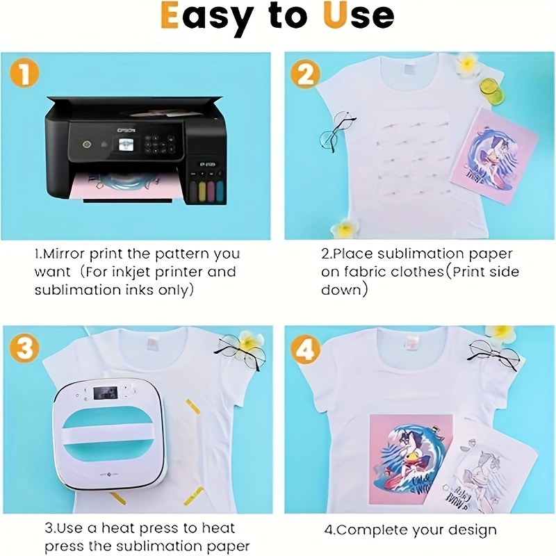 100 Folhas de Papel de Sublima - Printable Heat Transfer Vinyl avaliação e preço