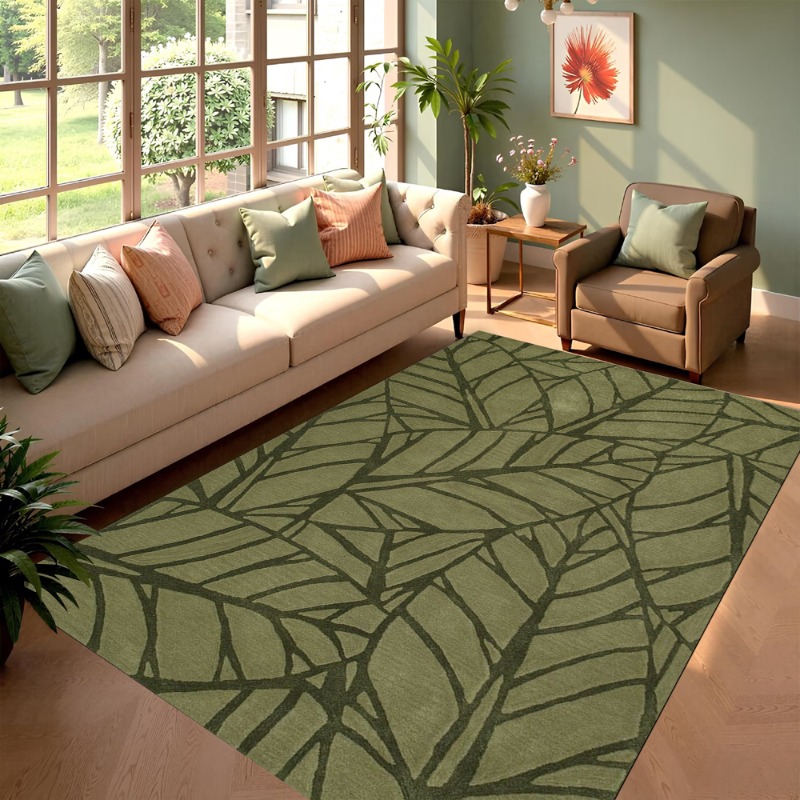 Folha verde tapete estilo nórd - Hall Commercial Printing avaliação e preço